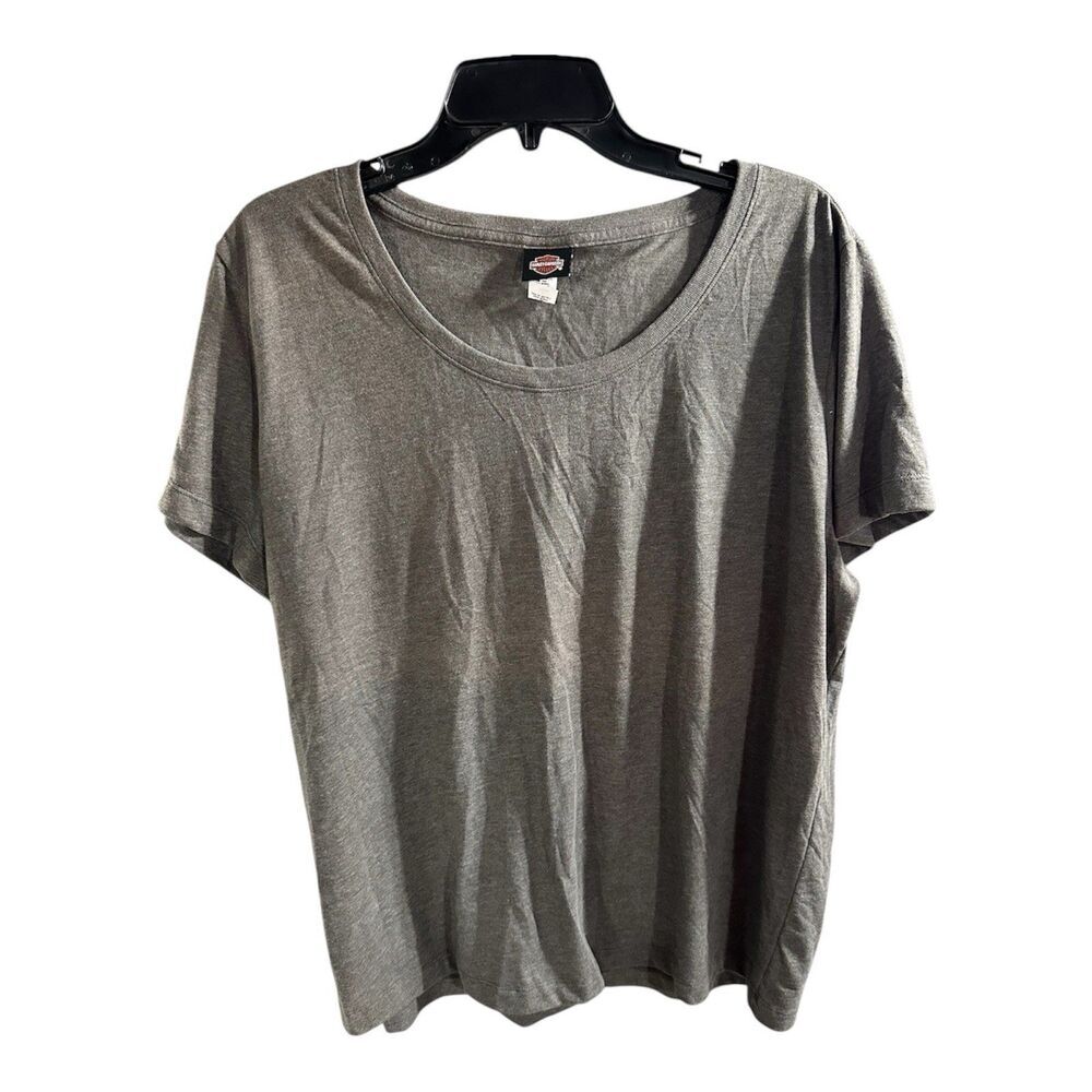 Harley Davidson Cotton Tshirt Gray Size 2X Woman's Round Neck Plain Short Sleeve